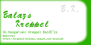 balazs kreppel business card